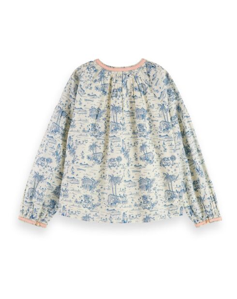 Blouse Surf and Sup blanc/bleu