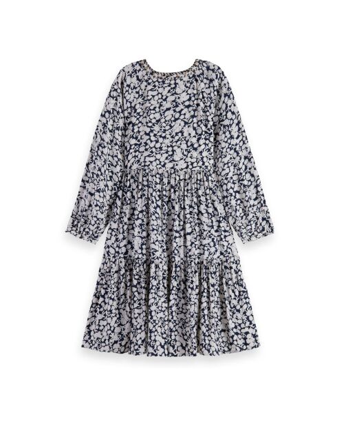 Robe Fleurs bleu nuit