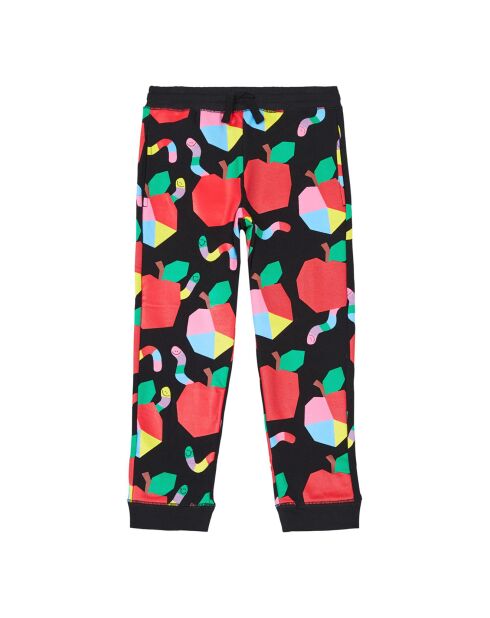 Jogging Pommes Ver de Terre Coton Bio noir/multicolore