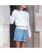 Short Ajouré bleu