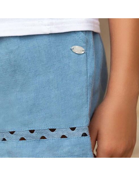 Short Ajouré bleu