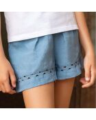 Short Ajouré bleu