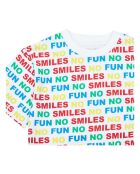 T-Shirt Oversize No Smiles Coton Bio blanc/multicolore
