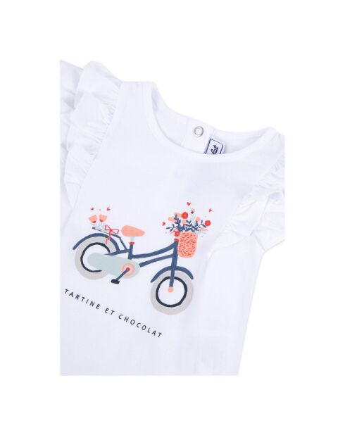 T-Shirt Volants blanc