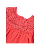 Blouse Col Ajouré rouge