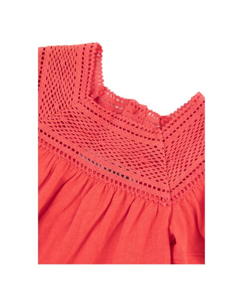 Blouse Col Ajouré rouge