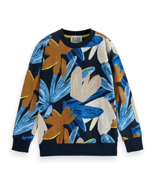 Sweat Imprimé Coton Bio  bleu