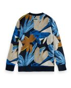 Sweat Imprimé Coton Bio  bleu