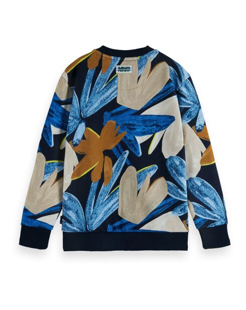 Sweat Imprimé Coton Bio  bleu