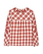 Blouse Carreaux Brodée rouille