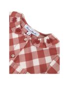 Blouse Carreaux Brodée rouille