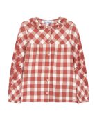 Blouse Carreaux Brodée rouille