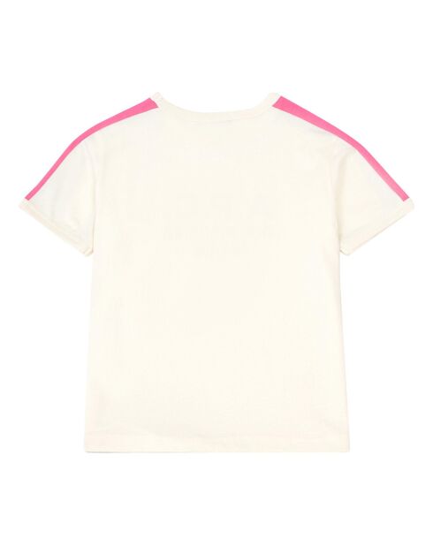 T-Shirt Tili Coton Bio Ecru blanc/rose