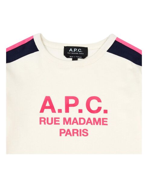 T-Shirt Tili Coton Bio Ecru blanc/rose