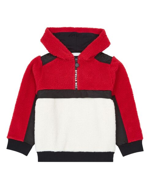 Sweat Demi Zip Polaire Polyester Recyclé rouge