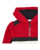 Sweat Demi Zip Polaire Polyester Recyclé rouge