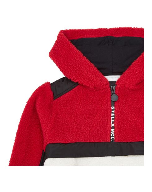 Sweat Demi Zip Polaire Polyester Recyclé rouge
