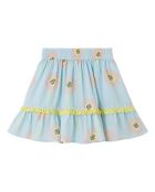 Jupe Fleurs Cady bleu ciel