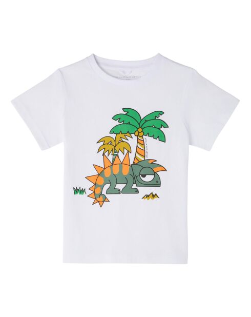 T-Shirt Gecko et Palmier blanc