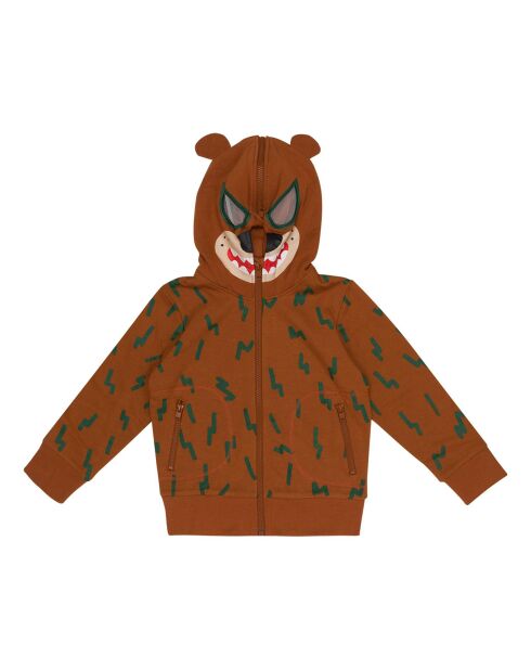 Sweat Zippé Ours marron