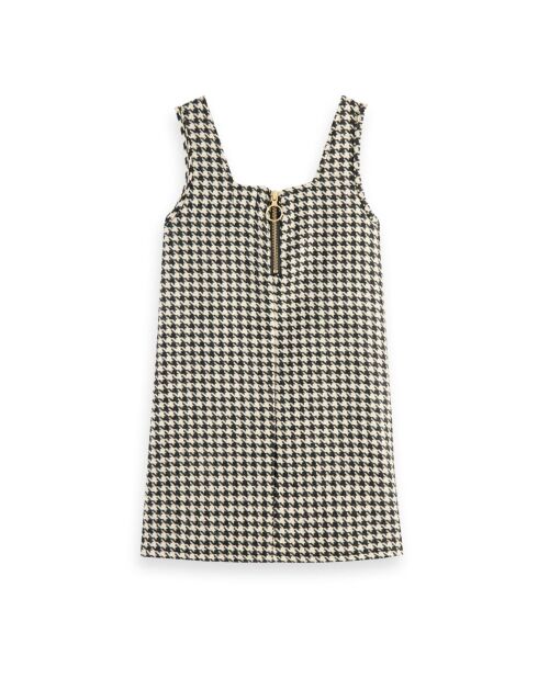 Robe en Laine mélangée Pied de Poule grise
