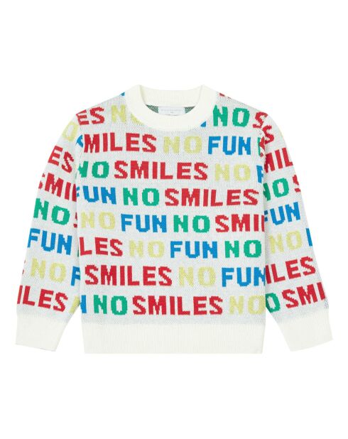 Pull No Smiles No Fun blanc/multicolore