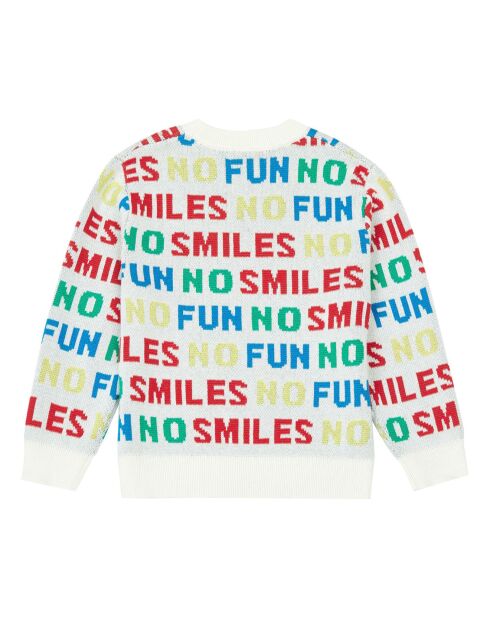 Pull No Smiles No Fun blanc/multicolore