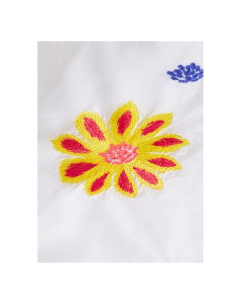Pantalon Court Fleurs Brodées blanc