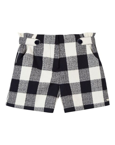 Short Carreaux bleu marine