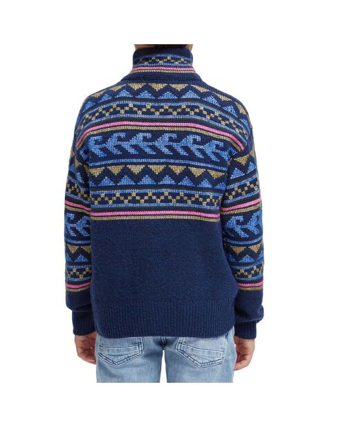 Pull Zippé  bleu
