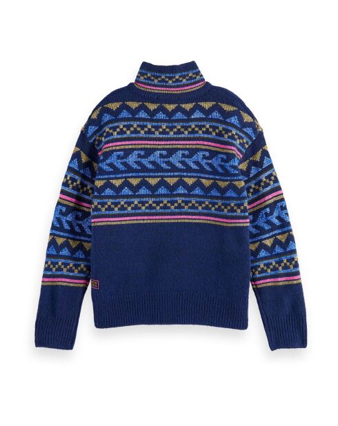 Pull Zippé  bleu