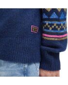 Pull Zippé  bleu