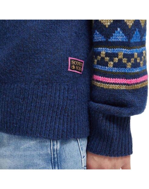 Pull Zippé  bleu