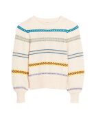 Pull Gelok Mohair écru/multicolore