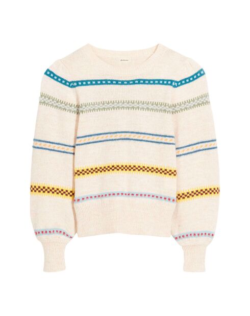 Pull Gelok Mohair écru/multicolore