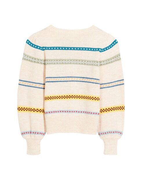 Pull Gelok Mohair écru/multicolore