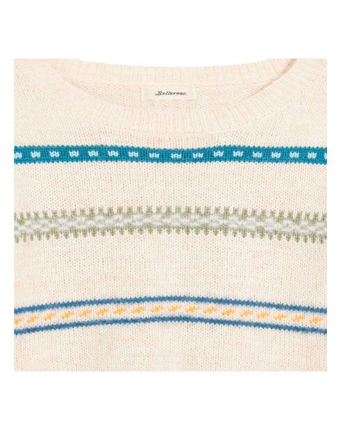Pull Gelok Mohair écru/multicolore
