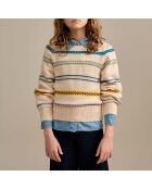 Pull Gelok Mohair écru/multicolore