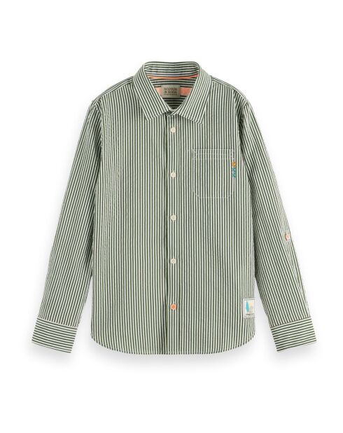 Chemise Rayée vert kaki