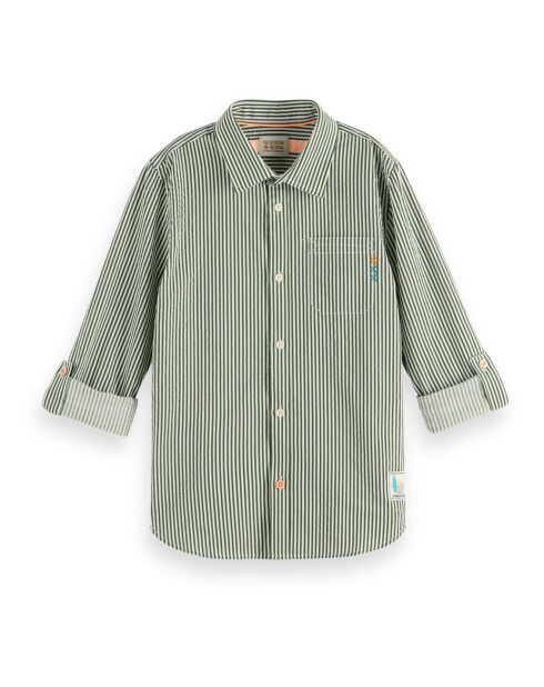 Chemise Rayée vert kaki