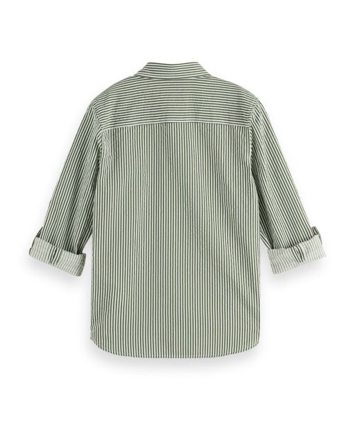 Chemise Rayée vert kaki