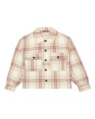 Veste en Laine mélangée Carreaux Azukar écru/rose pâle