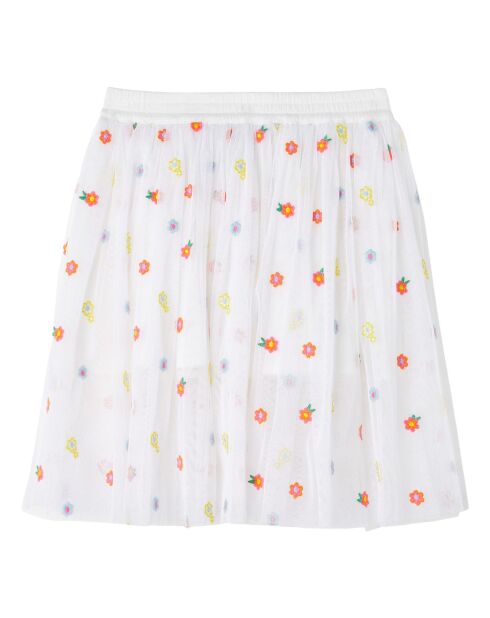 Jupe Tulle Fleurie blanche