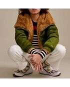 Veste fourrée Réversible Habitat vert kaki