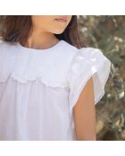 Blouse Fleur d'Hibiscus blanche