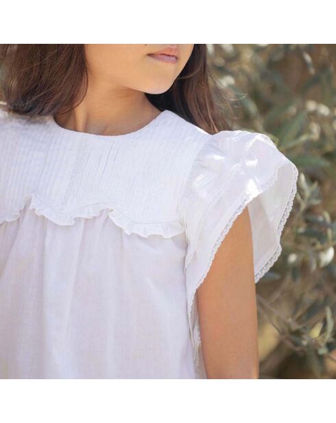 Blouse Fleur d'Hibiscus blanche
