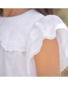 Blouse Fleur d'Hibiscus blanche