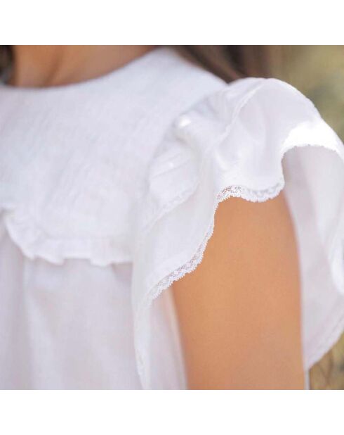 Blouse Fleur d'Hibiscus blanche