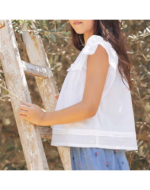 Blouse Fleur d'Hibiscus blanche