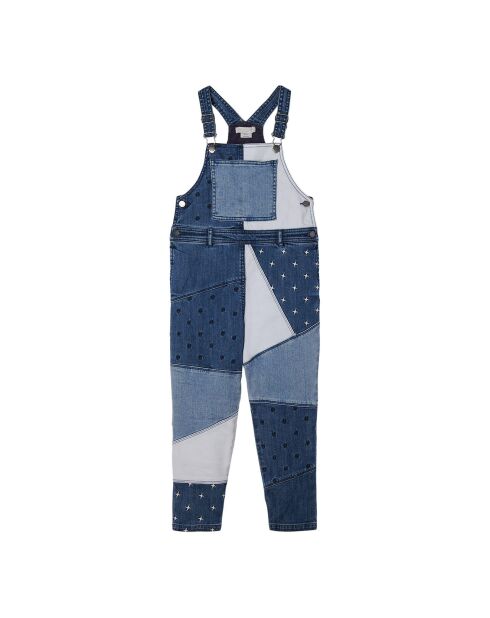 Salopette Denim Patchworks bleu jean